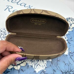 Coach Tan and Brown Sunglasses Case